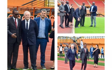 Finale de la LFFP à Abidjan : Jean Michel Aulas salue la qualité du stade Félix Houphouët Boigny