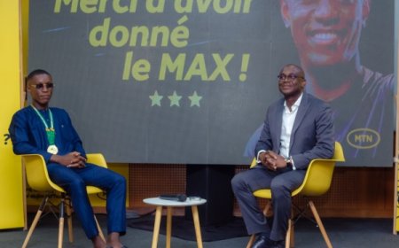 Can 2023: Le Directeur Général de MTN Côte d'Ivoire Djibril Ouattara reçoit le capitaine des Eléphants Max Gradel pour le féliciter
