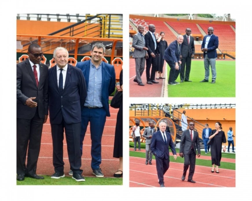 Finale de la LFFP à Abidjan : Jean Michel Aulas salue la qualité du stade Félix Houphouët Boigny