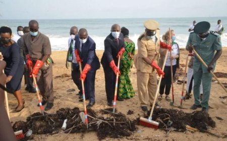 Célébration officielle de la JMO à Ahua (Jacqueville) : Jean-Luc ASSI présente les enjeux socioéconomiques du littoral aux populations